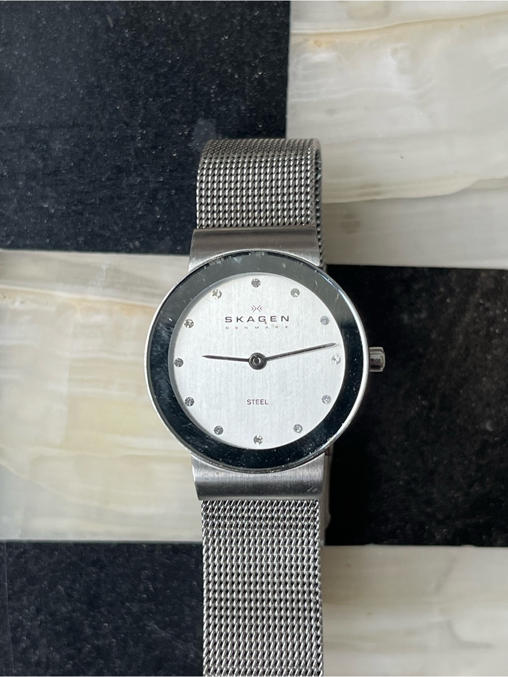 Skagen Denmark Watch Womens 26mm Stainless Silver Tone Mesh 358SSSD Working